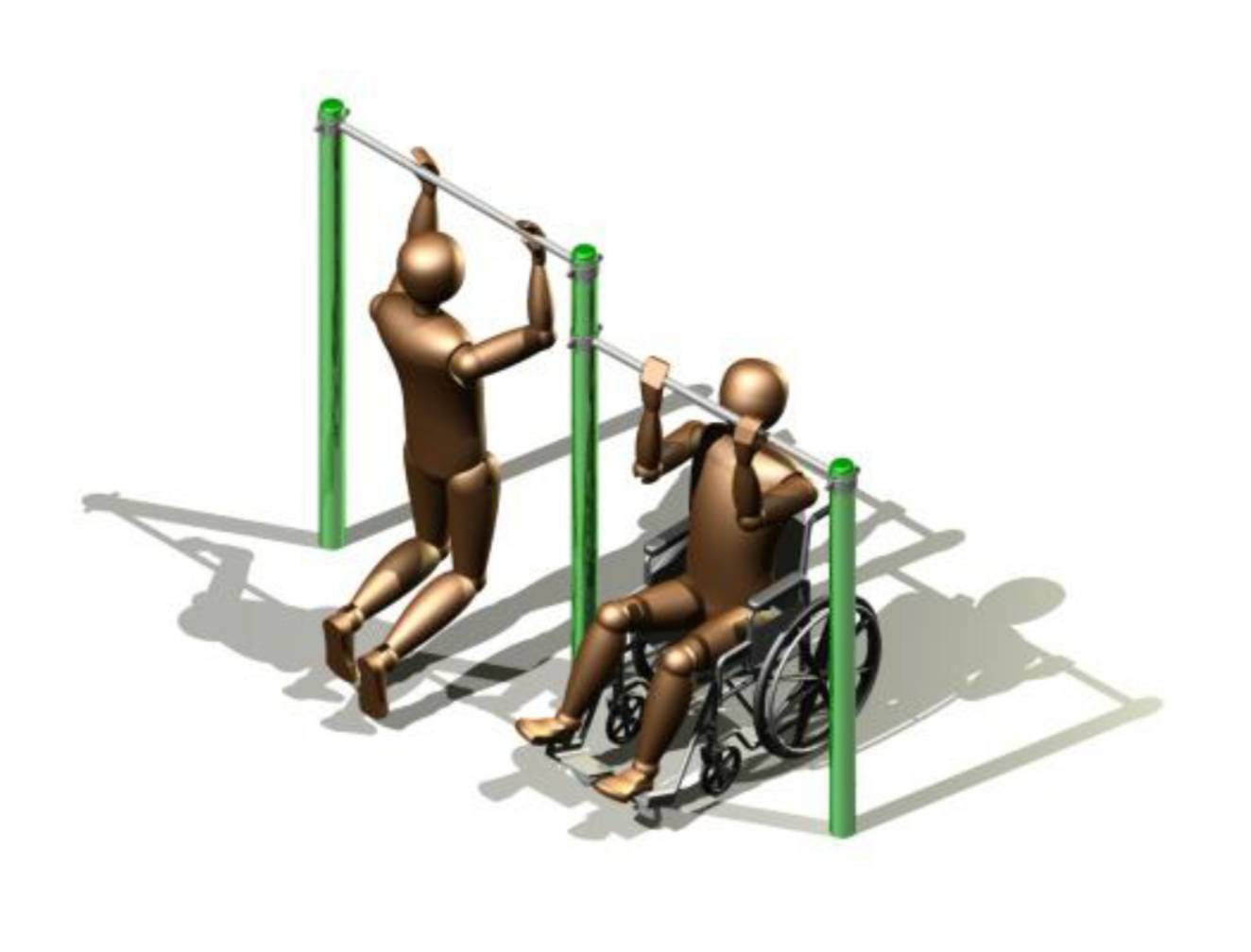 barres asymétriques pmr pour exercices plein air