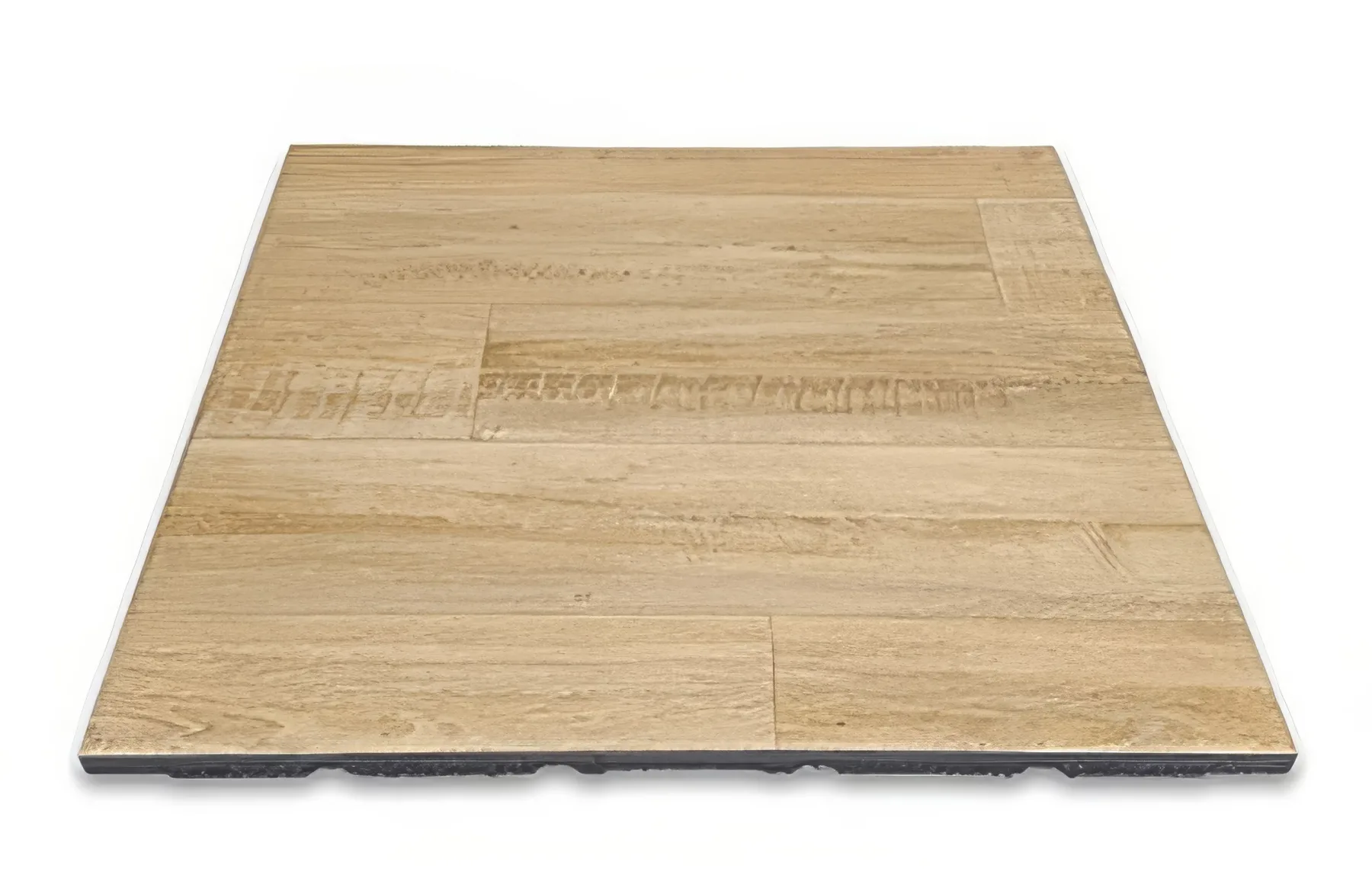 Dalle de sol amortissante 20 mm imitation bois chêne clair 100×100 cm — revêtement caoutchouc haute qualité pour salle